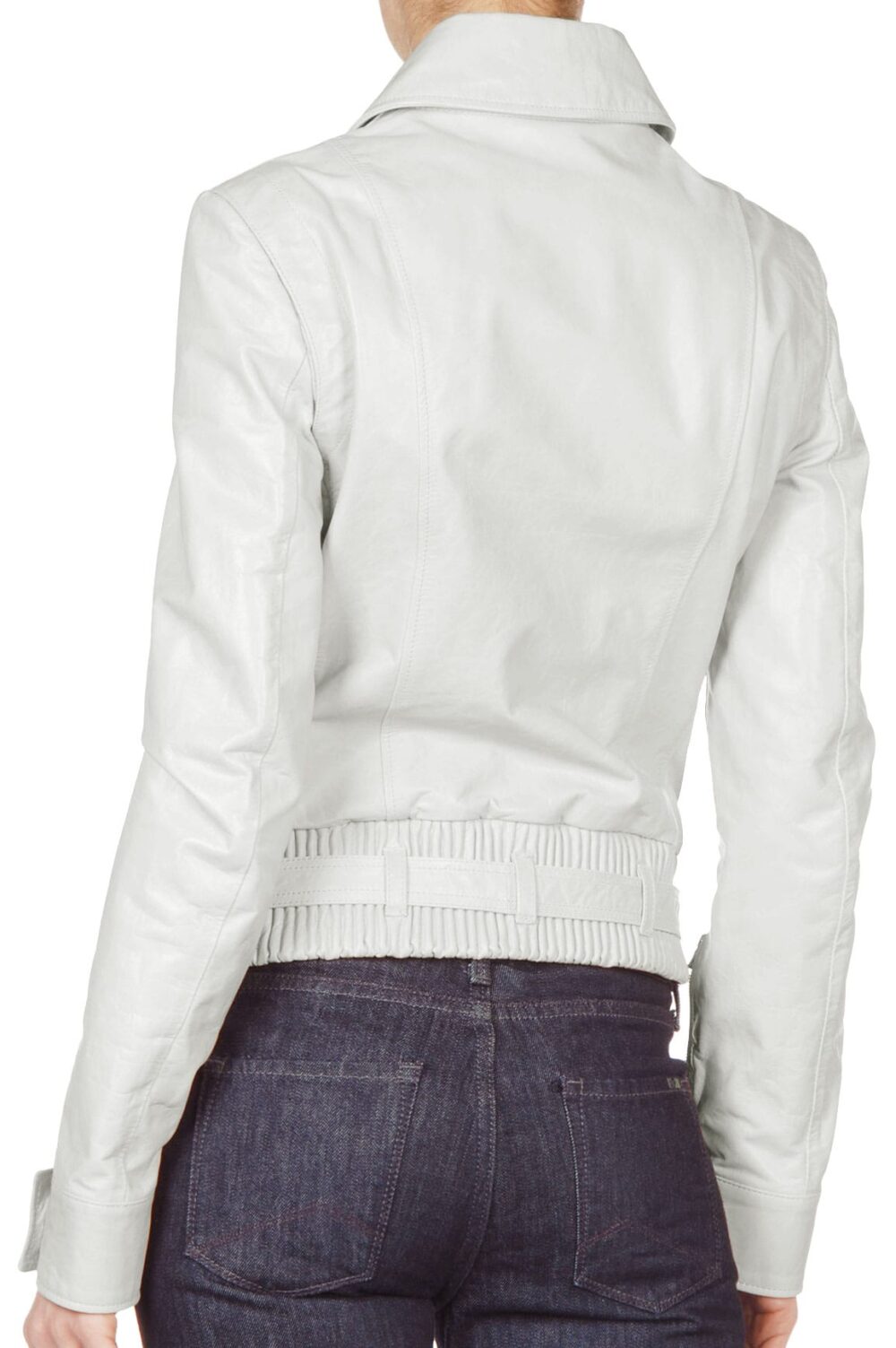 Belted Icon Leather Bomber Back