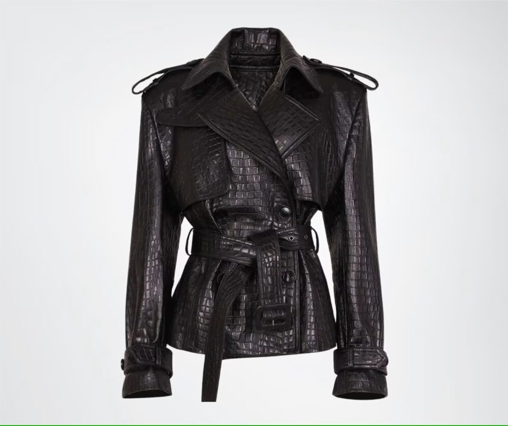 Croc Texture Tailored Jacket Front